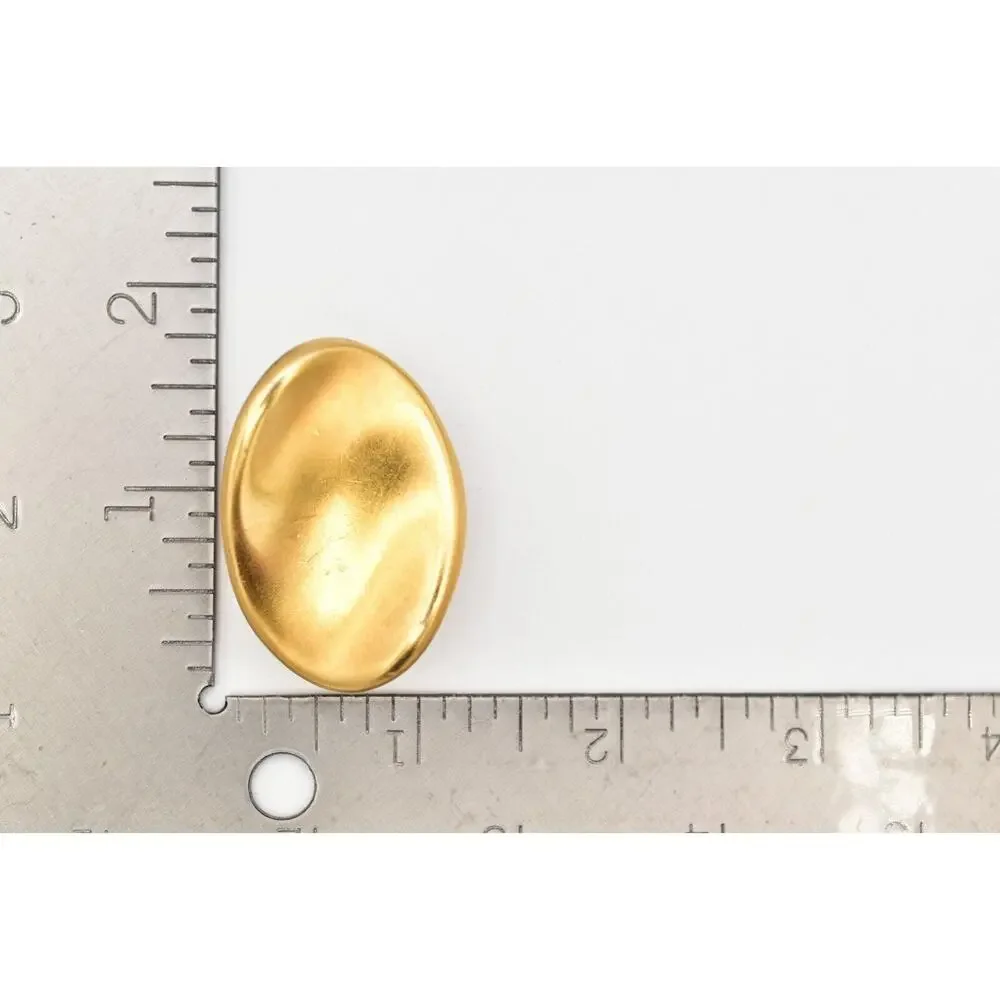 Anne Klein Vintage Clip On Earrings Brushed Gold Chunky Unsigned 1980s BinBF